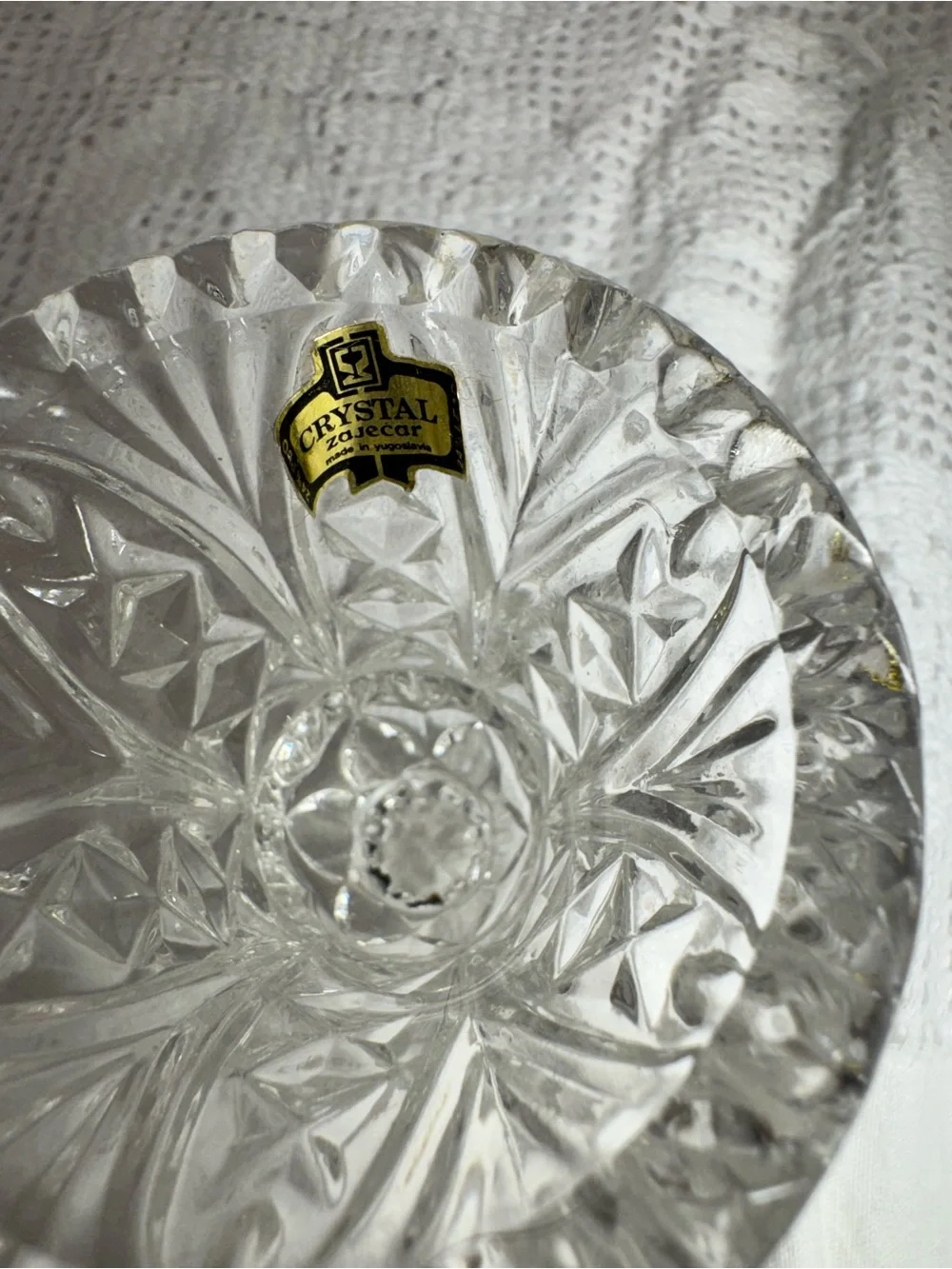 Lead Crystal-Style Clear Cut Glass Bud Vase -